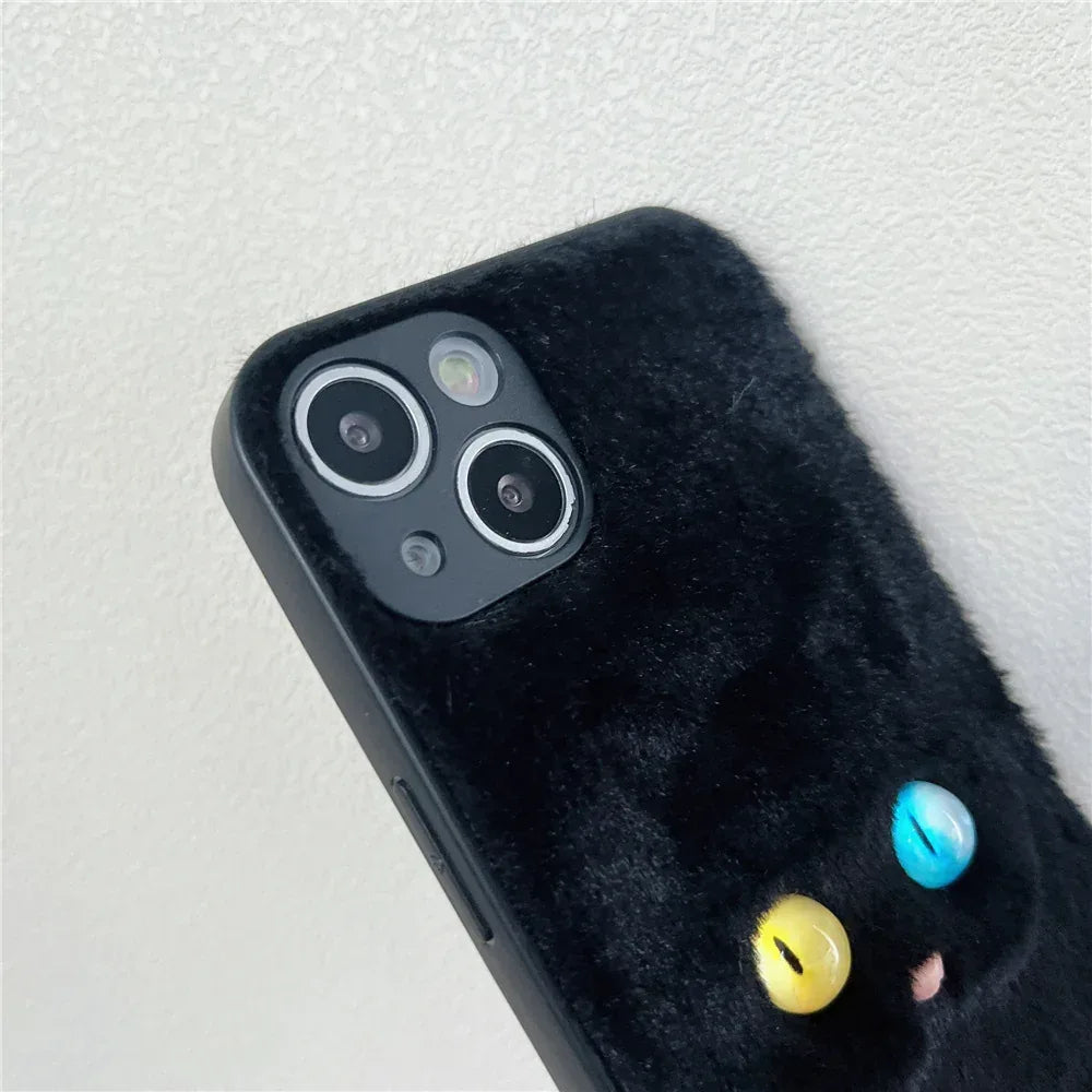 plush-three-dimensional-cat-eyes-iphone-case - Viexta