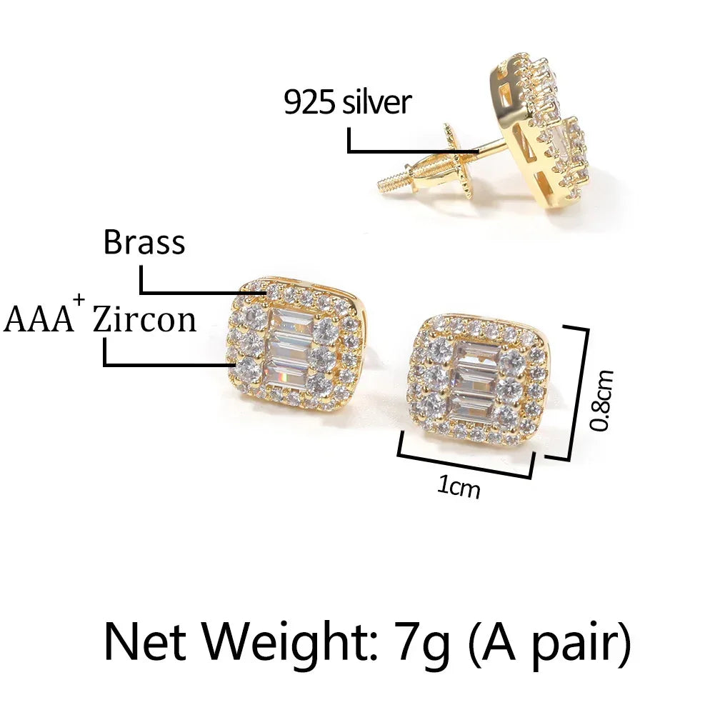 zircon-gold-plated-stud-earring - Viexta