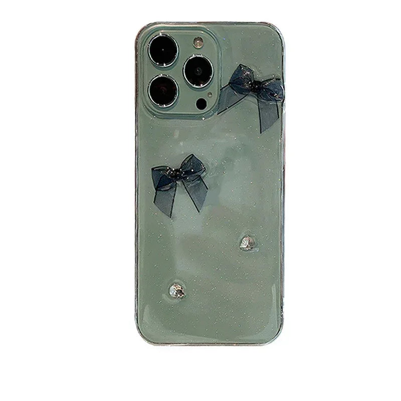 Rhinestone Bow Knot iPhone Case - Viexta