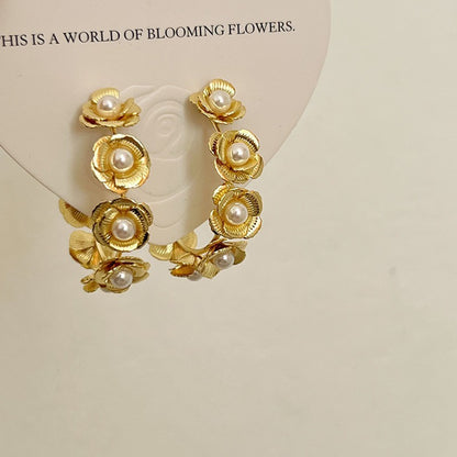 Retro Hong Kong Golden Versatile Earrings