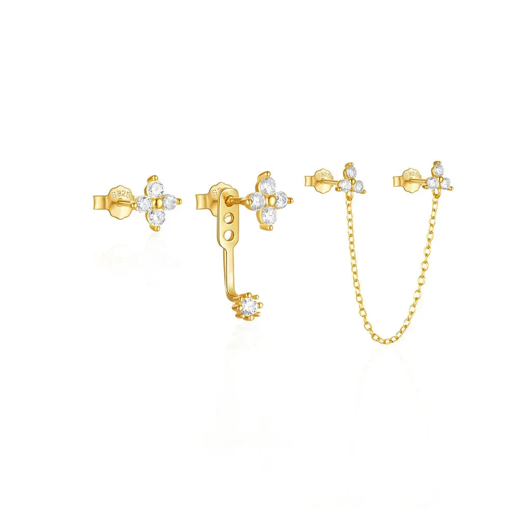 925 Sterling Silver Butterfly Star Devil's Eye Set - Viexta