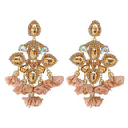 Bohemia Color Diamond Flower Earrings - Viexta