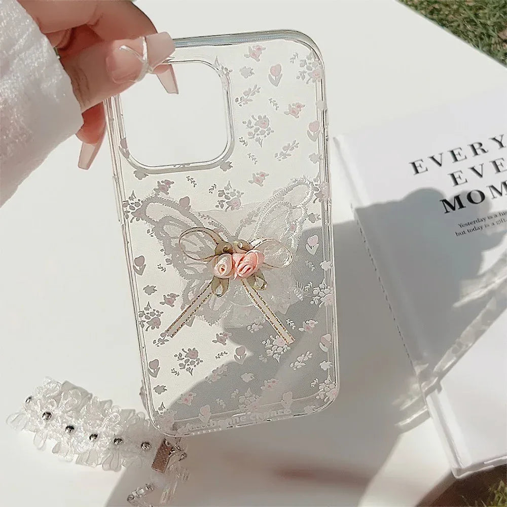 Aesthetic Embroidered Butterfly iPhone Case - Viexta