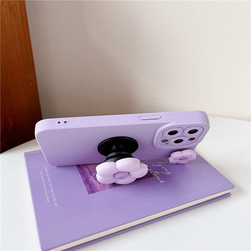 Purple Rotating Flower Silicone iPhone Case