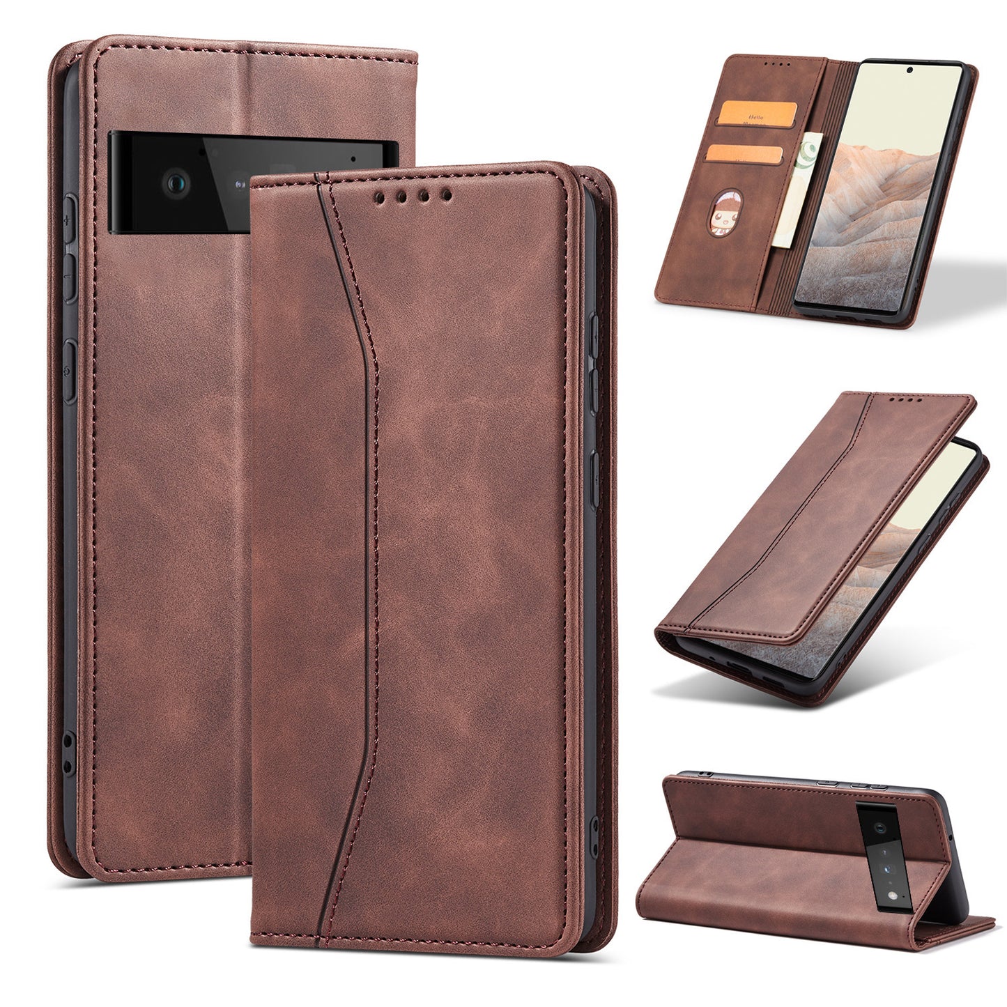 Leather Case Magnetic Flip Pixel case