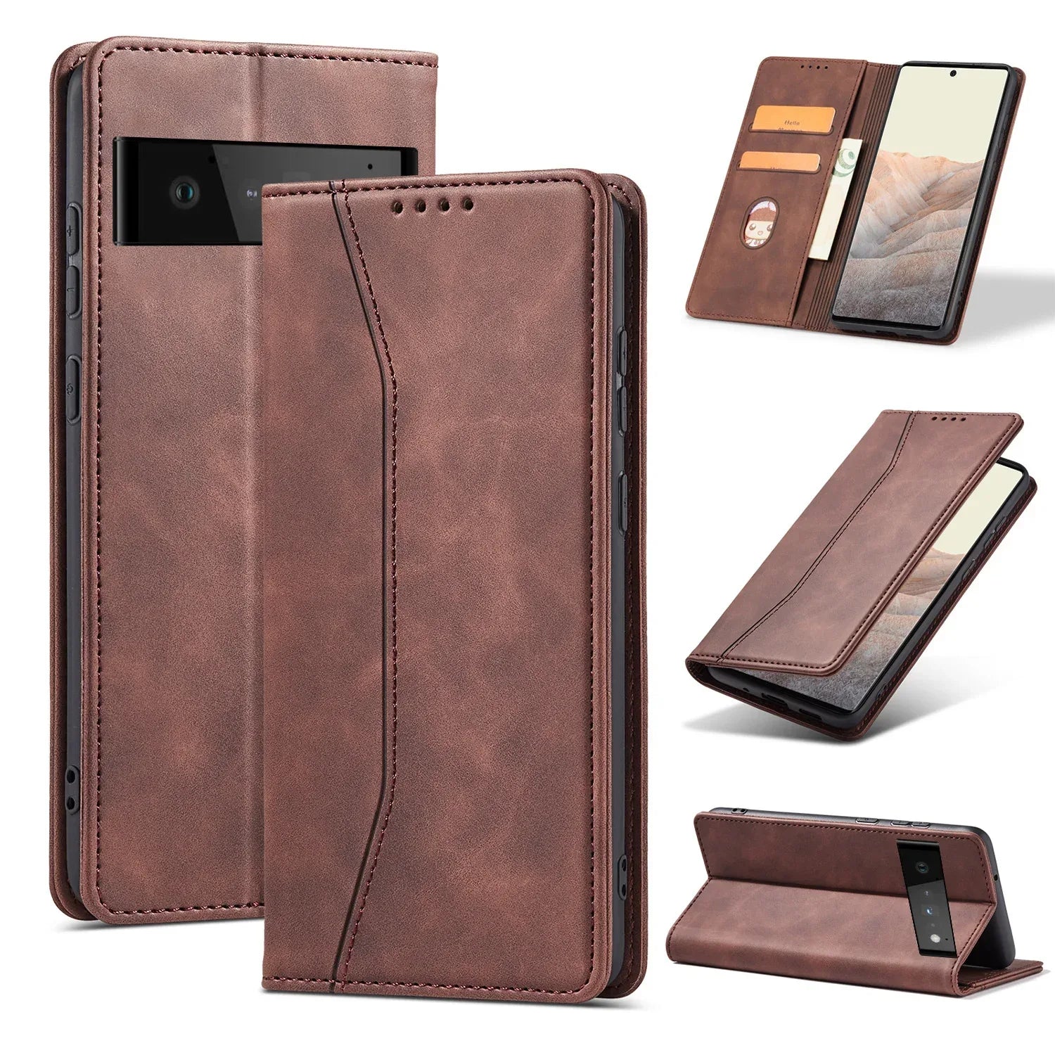 Leather Case Magnetic Flip Pixel case - Viexta