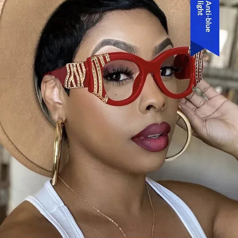 Personalized Heavy-metal-style Plain Glasses With Blue-light Protection - Viexta