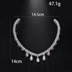 Elegant Bridal Headpiece With Toothed Waterdrop Design
