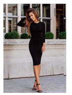 Long - sleeved wrap dress