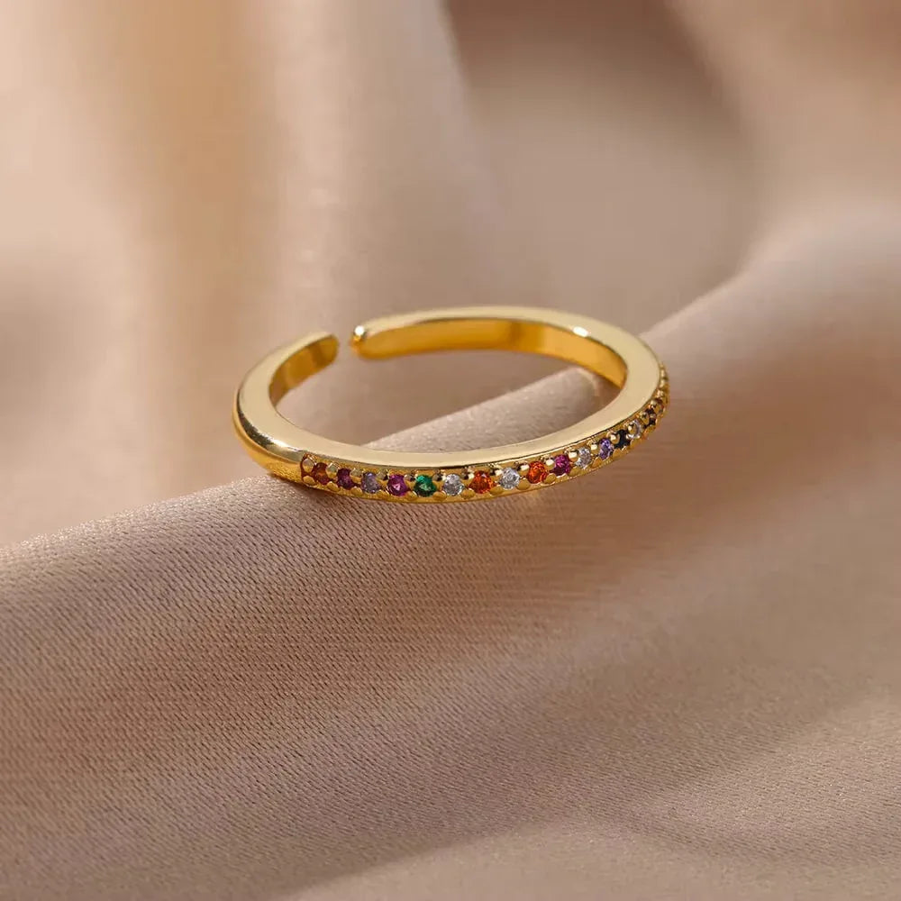 Zircon 18K Gold-plated Ring - Viexta