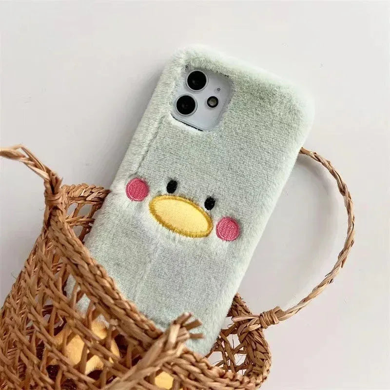 Plush Shell Cute Duck iPhone Case - Viexta