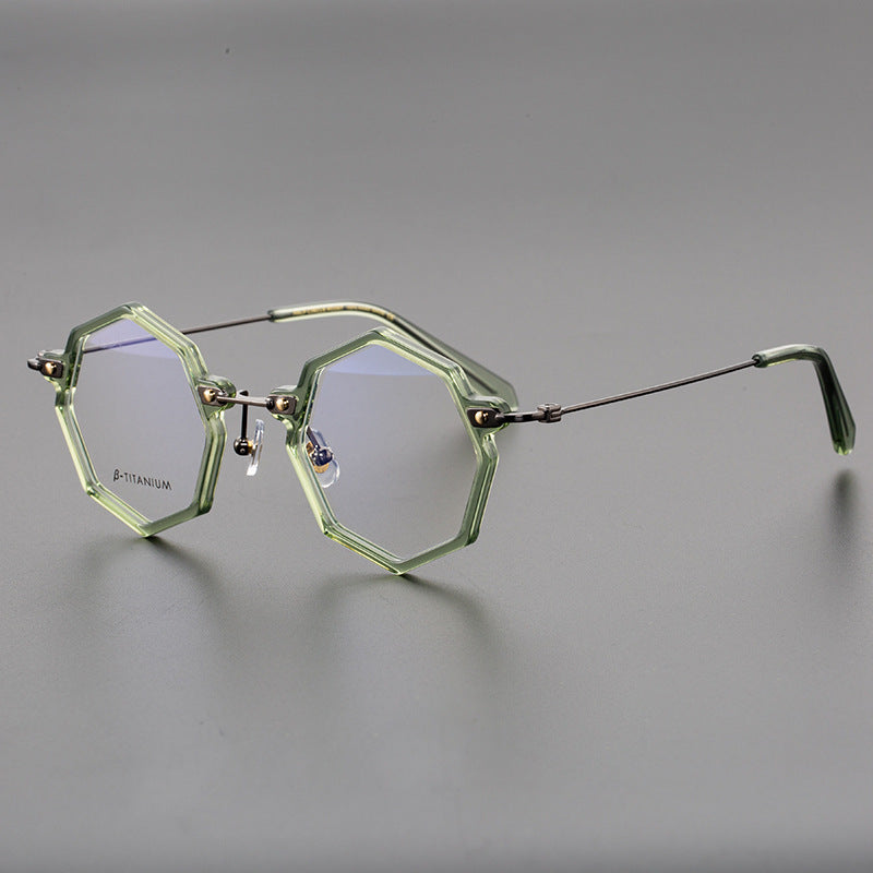 Retro Ultra Light Titanium Polygon Glasses