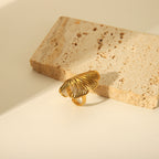 Cross-border Hollow Maple Leaf Ring