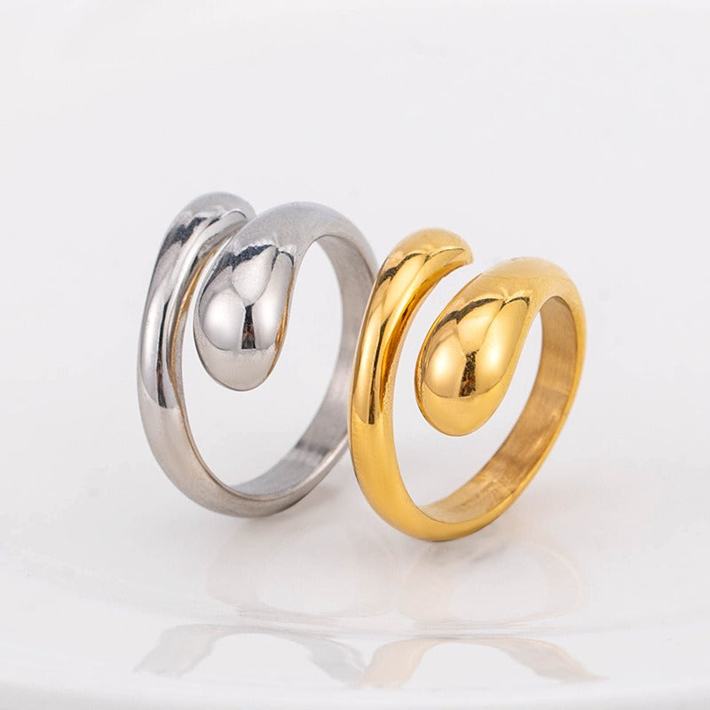 Plain smooth titanium steel water drop opening ring