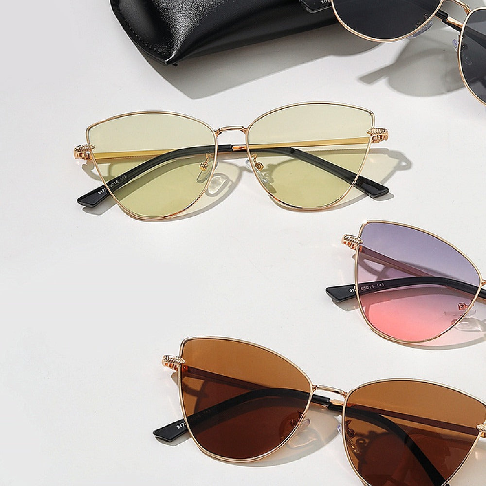 Irregular butterfly metal sunglasses for women