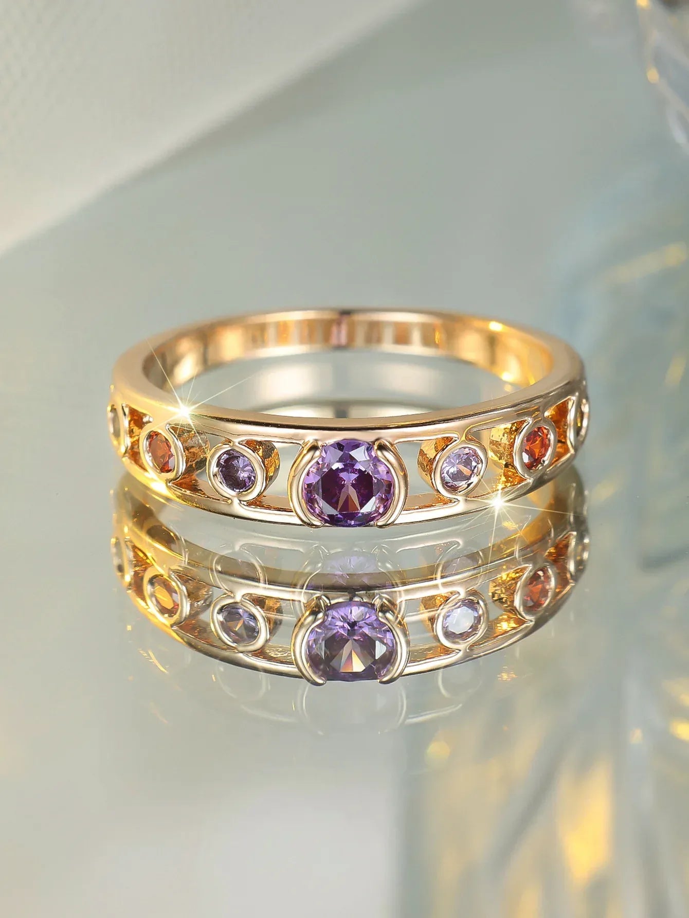 champagne-gold-crystals-ring - Viexta