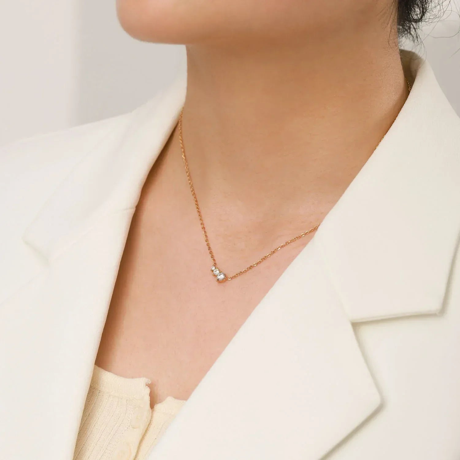 White Zircon 18K Necklace - Viexta