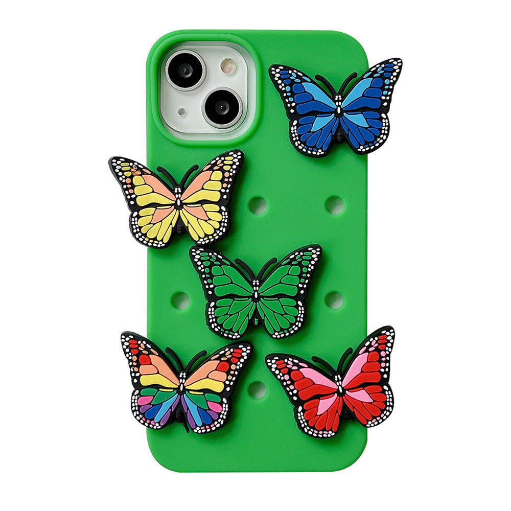 Colorized Butterfly Silicone iPhone Case