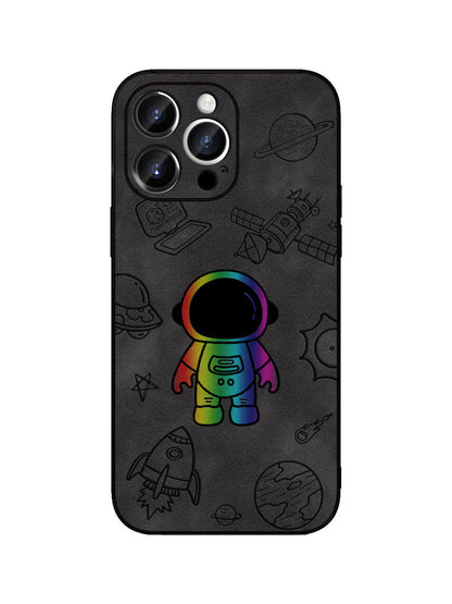 Laser Astronaut Embossed Patch iPhone Case