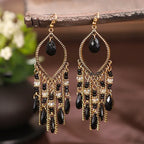Antique Gold Plated Long Tassel Earrings For Women - Viexta