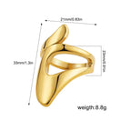 irregular-titanium-steel-ring-with-water-droplet-knot-opening - Viexta