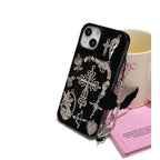 Ins Retro Dark Wind Epoxy Cross iPhone Case with Charm - Viexta