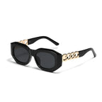 Square Spectacle Frame Black Women's Fashion Sunglasses - Viexta