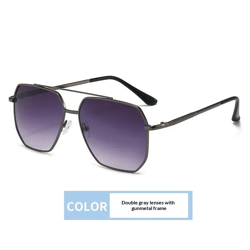 Dual-bridge Sunglasses For Men Retro Design - Viexta