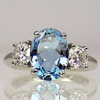 Fashion Oversized Aquamarine Ring