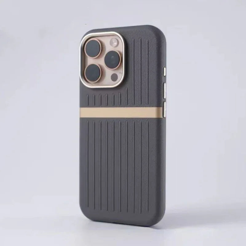 Corrugated Magnetic Business Leather iPhone Case - Viexta