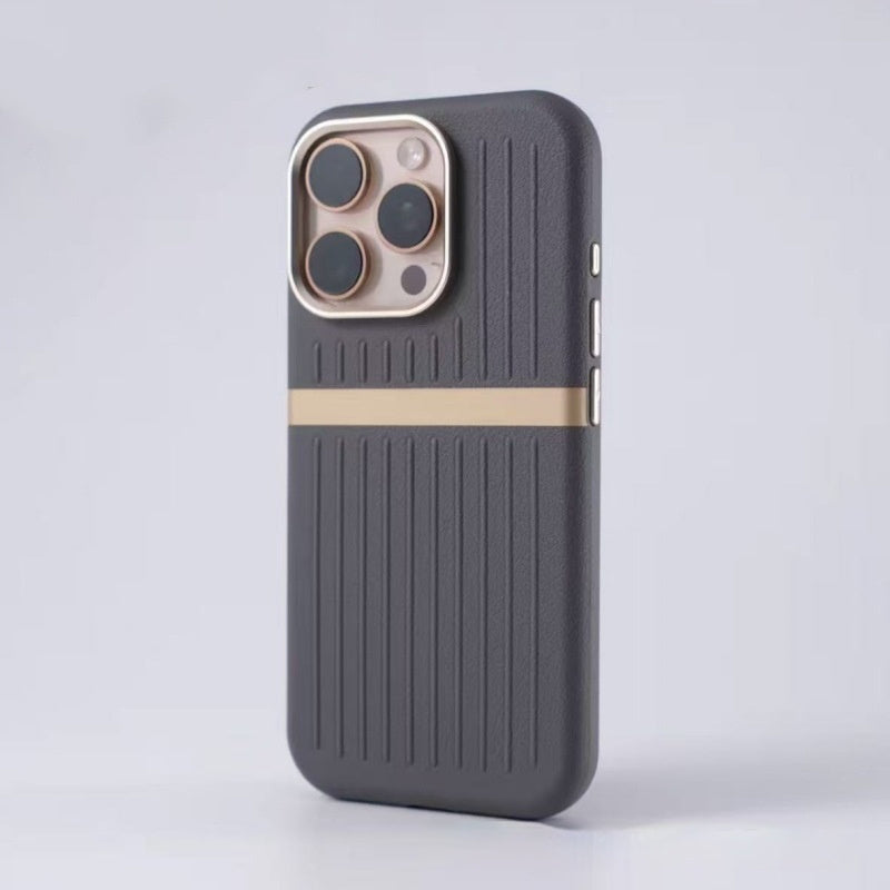 Corrugated Magnetic Business Leather iPhone Case