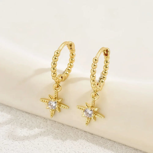 18K Eight Awn Star Earrings - Viexta