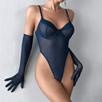 jumpsuit-lace-transparent-mesh-assembly-gloves-sexy-lingerie - Viexta