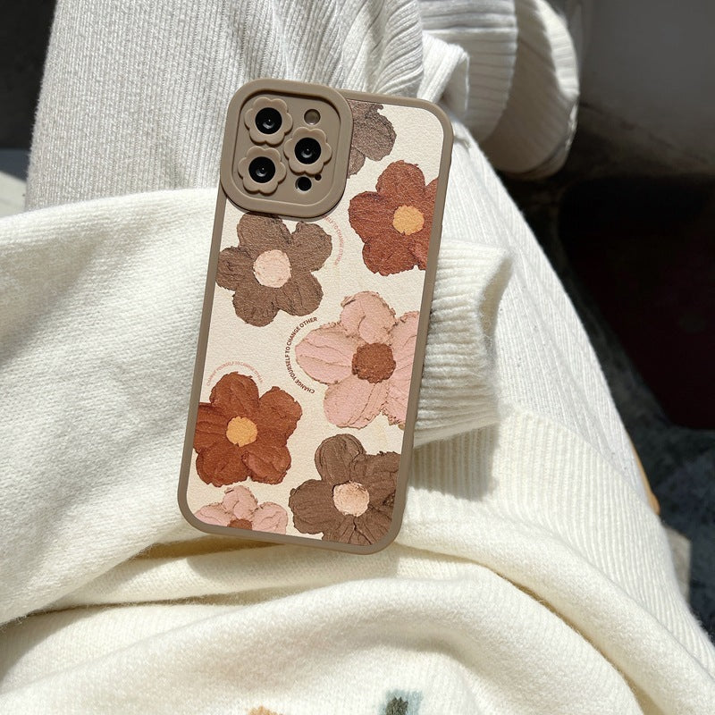 Retro Small Flower Silicone Soft iPhone Case