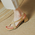 Chunky Cross Strap Heels - Viexta