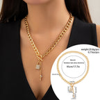 thick-chain-with-shiny-lock-and-key-pendant-necklace