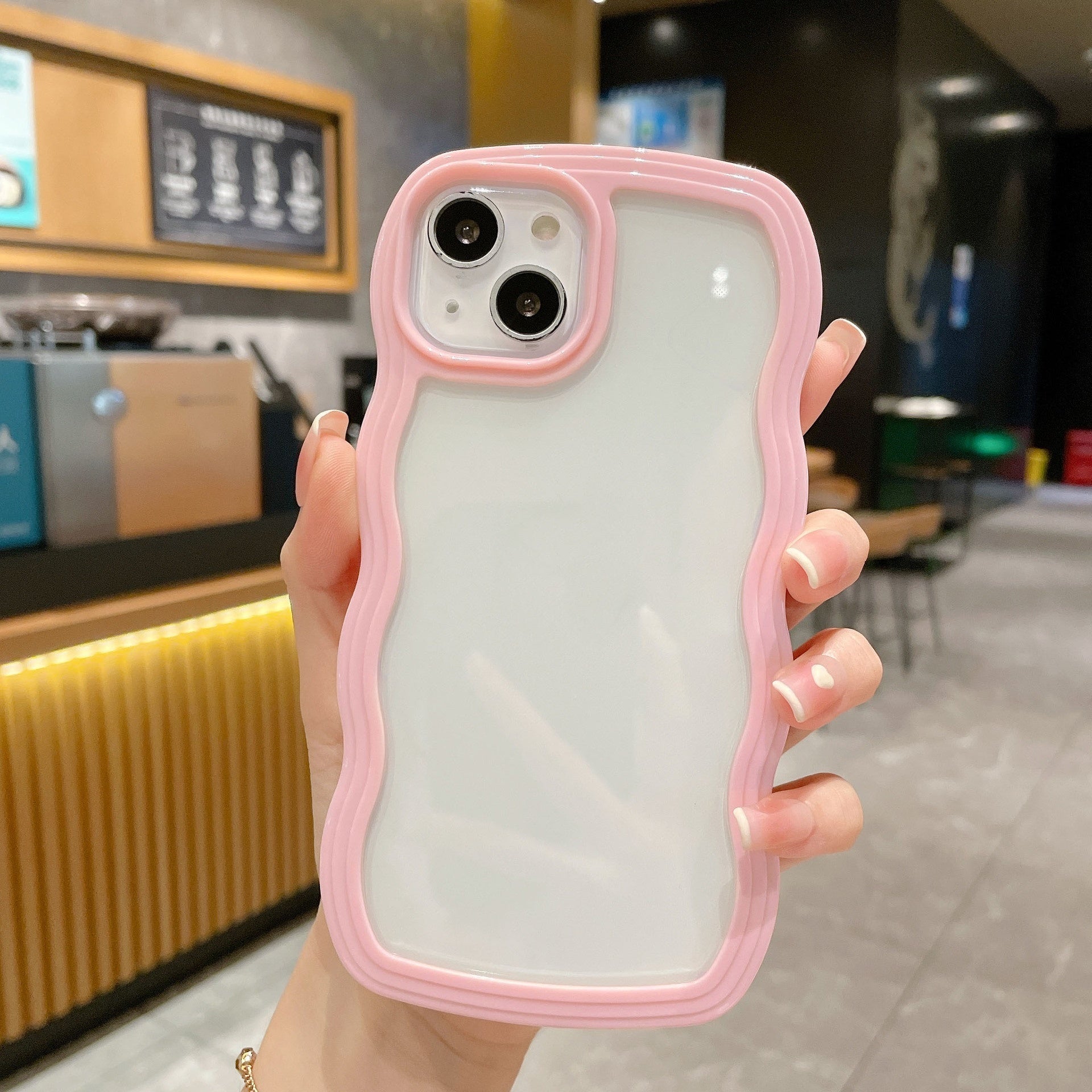 Wave Border Solid Color iPhone Case