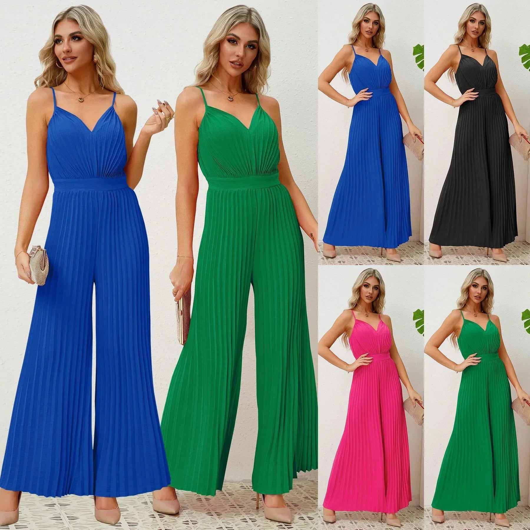 Pleated Jumpsuit - Viexta