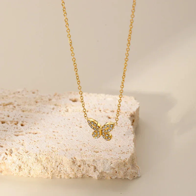 Butterfly Titanium Steel Versatile Simple Necklace - Viexta
