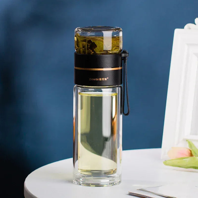 Glass Water Bottle With Tea Infuser Filter Tea Separation - Viexta