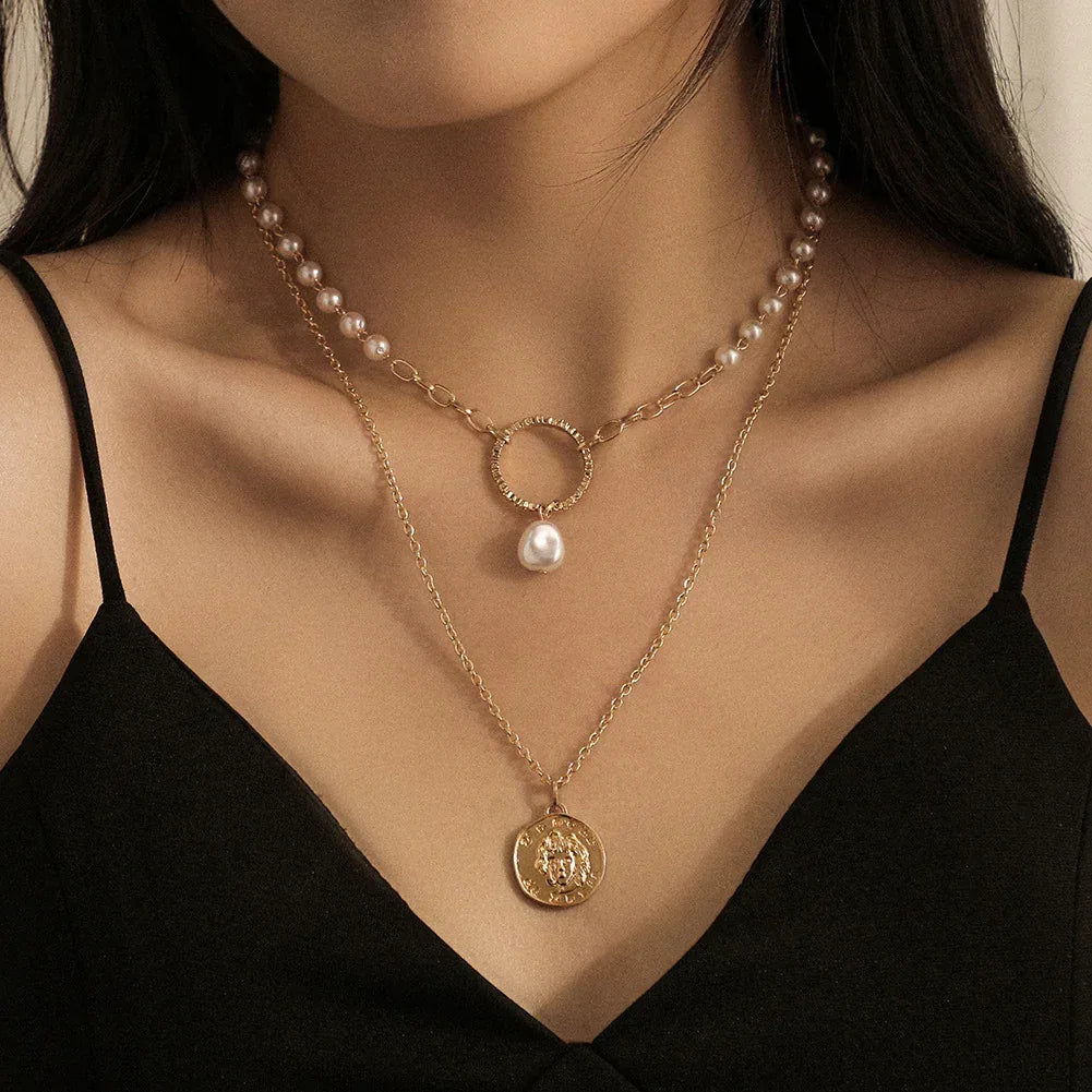 Double-layer Pearl Clavicle Chain - Viexta