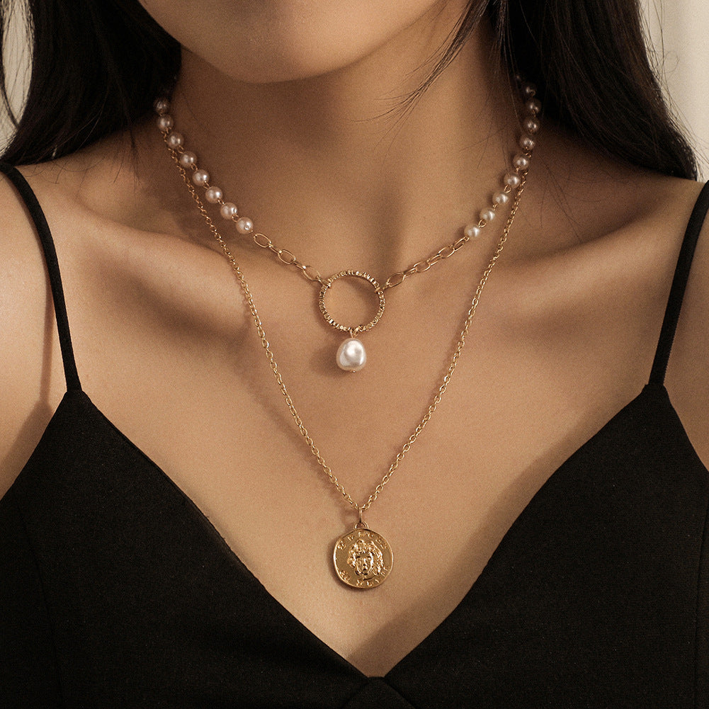 Double-layer Pearl Clavicle Chain
