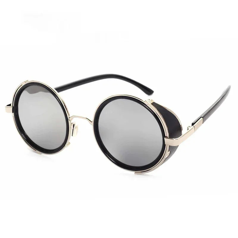 UV400 Retro Metal Round Frame Sunglasses - Viexta