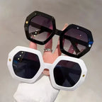 Irregular Personality Hexagonal Rivet Sunglasses - Viexta