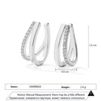 Hexagon Zircon-embedded Earrings - Viexta