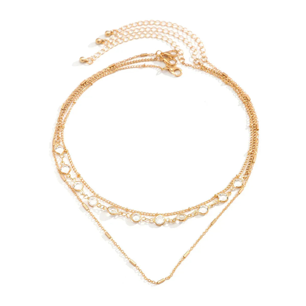 Princess Crystal Twin Clavicle Chain - Viexta
