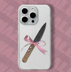 Transparent And Cute Bow-shaped Fruit Knife iPhone Case - Viexta