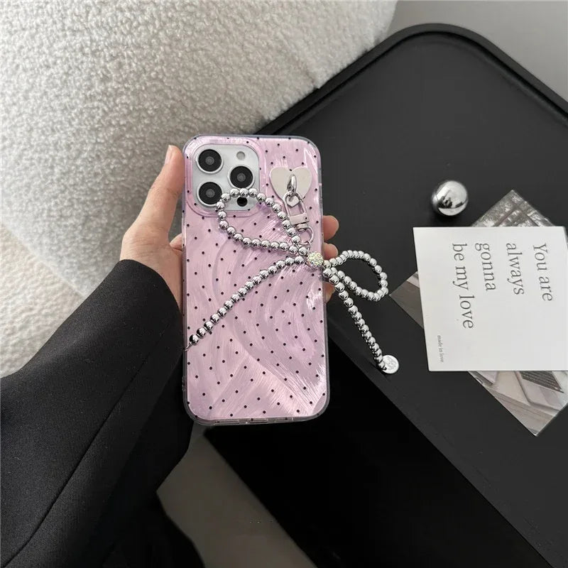 elegant-purple-polka-dot-bow-iphone-case - Viexta