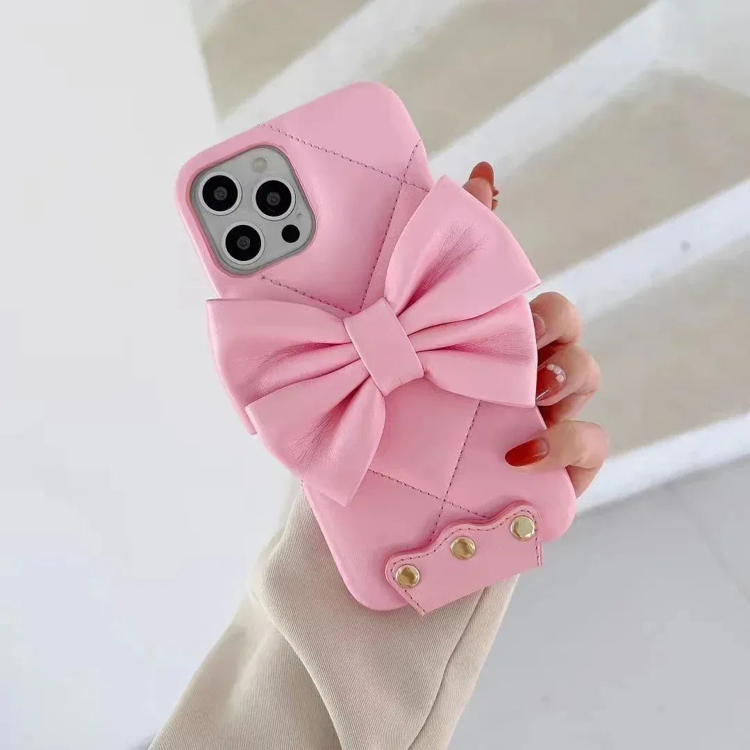 Butterfly Leather Crossbody Pearl iPhone Case - Viexta