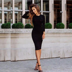 Long - sleeved wrap dress